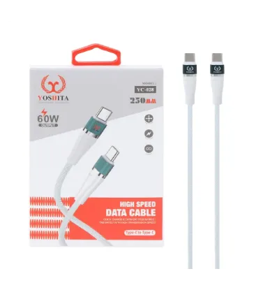 تصویر  کابل شارژ فست پاوربانک یوشیتا Type-C To Type-C مدل YC-028