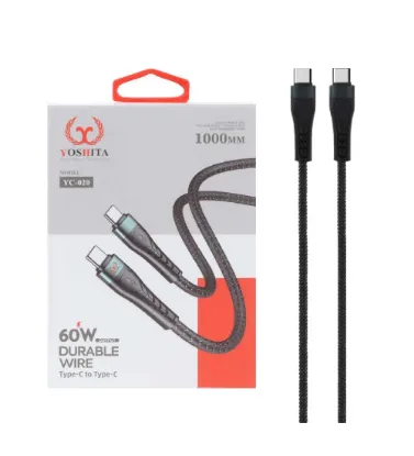 تصویر  کابل شارژ فست یوشیتا Type-C To Type-C مدل YC-020