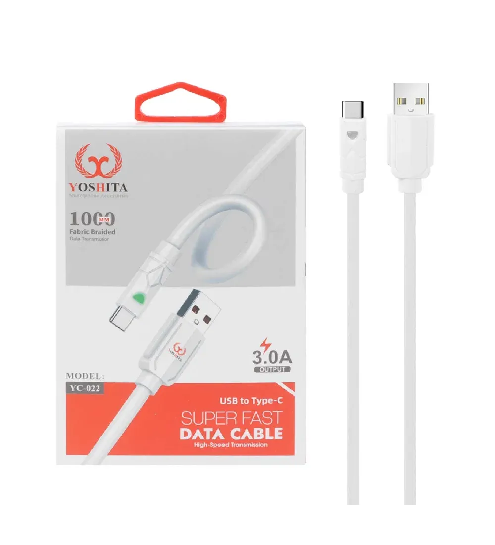 تصویر  کابل شارژ فست یوشیتا Type-C مدل YC-022