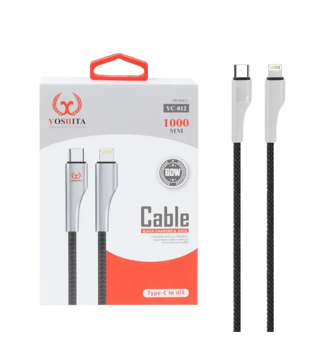 تصویر  کابل شارژ فست یوشیتا Type-C مدل YC-012