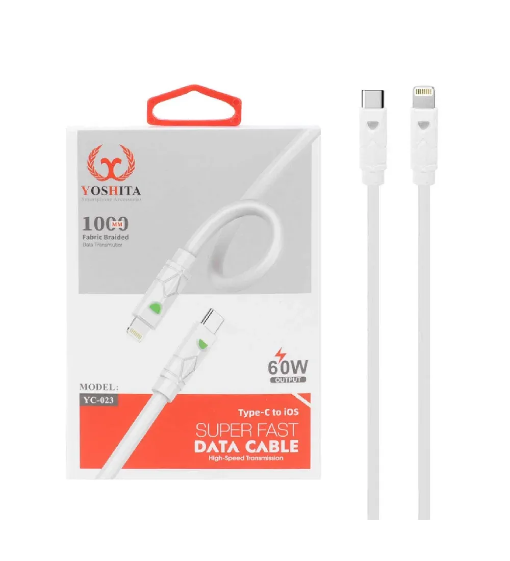تصویر  کابل شارژ فست یوشیتا Type-C To Lightning مدل YC-023