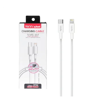 تصویر کابل شارژ فست Type-C to Lightning تسکو مدل TCPD 207