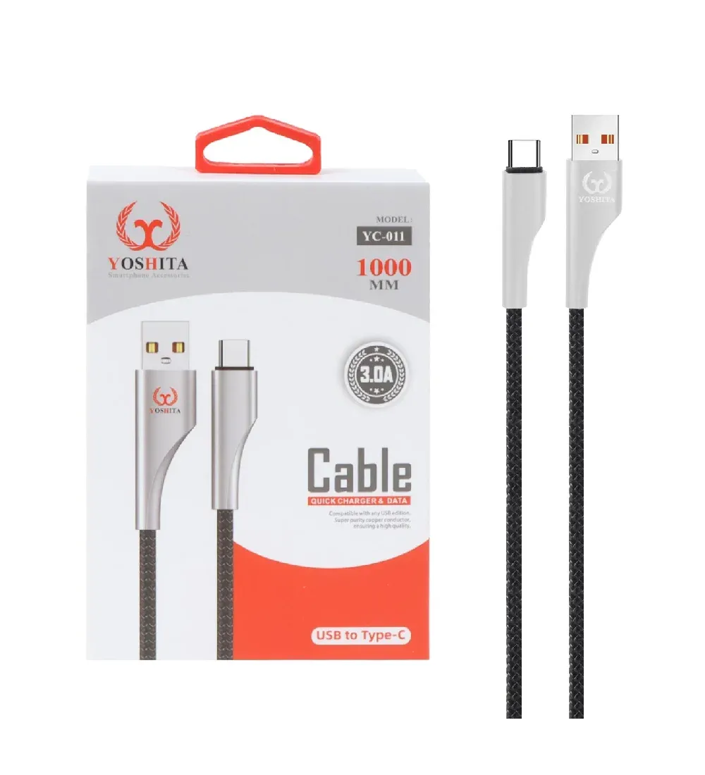 تصویر  کابل شارژ فست Type-C یوشیتا مدل YC-011