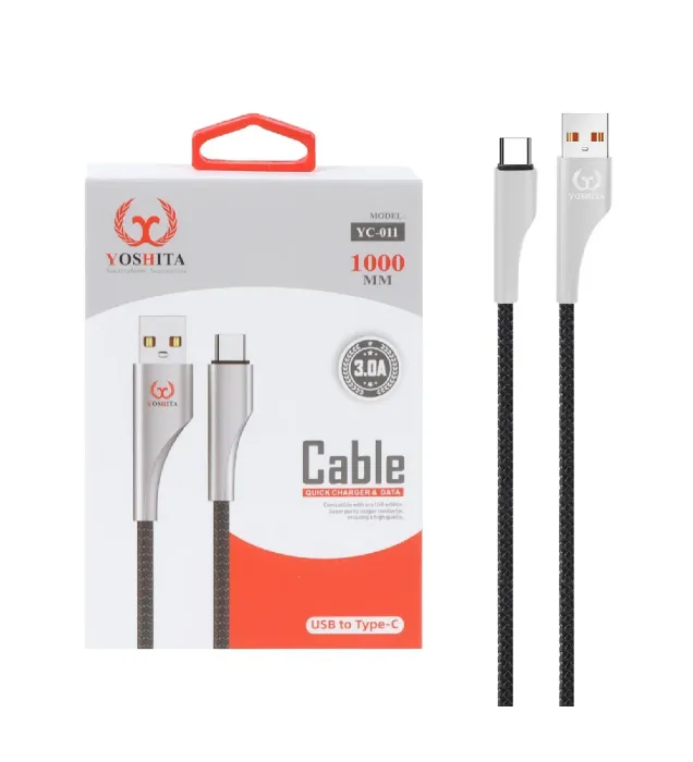 تصویر  کابل شارژ فست Type-C یوشیتا مدل YC-011