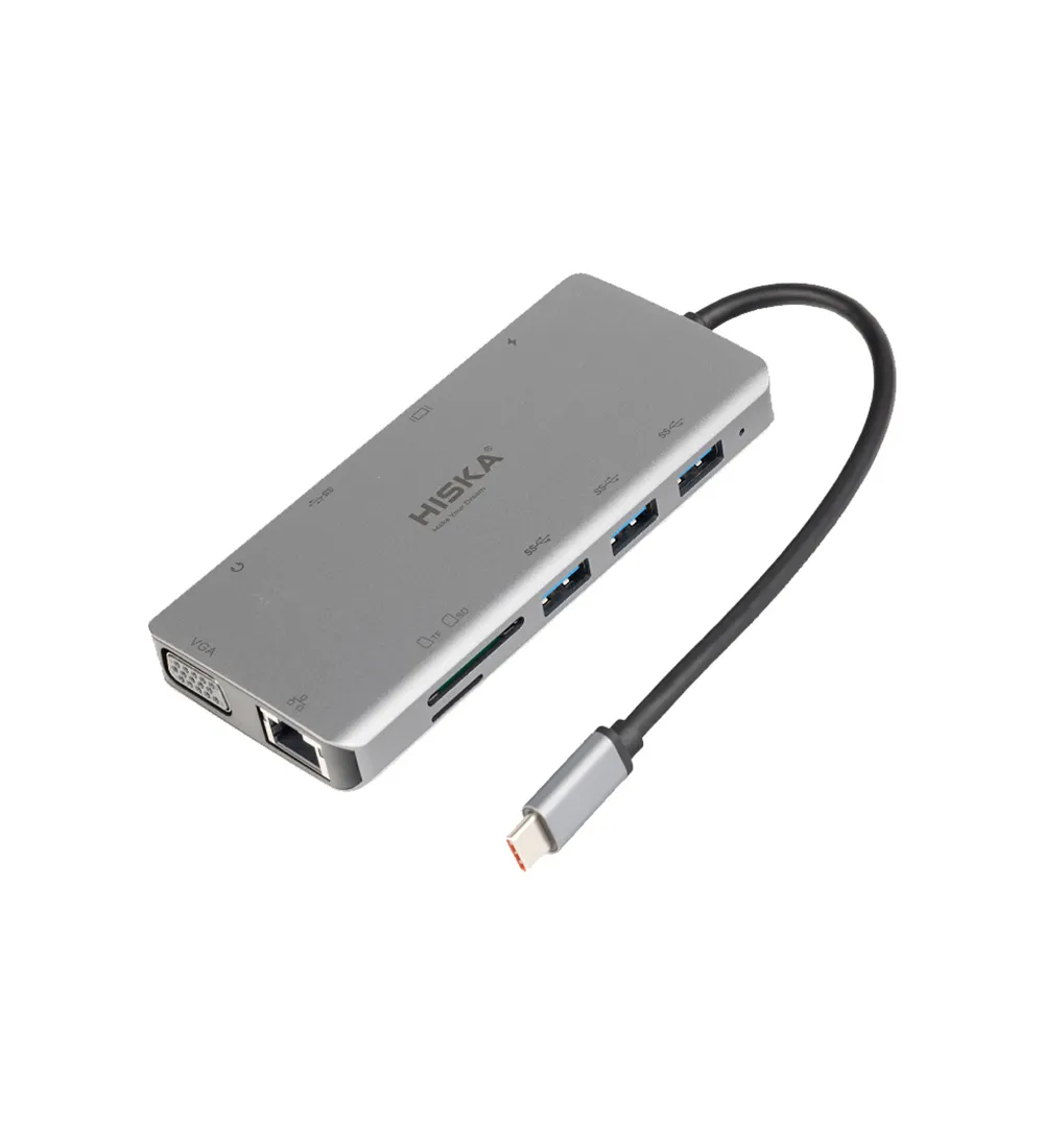 تصویر  هاب 11 پورت Type-C هیسکا مدل HR-55