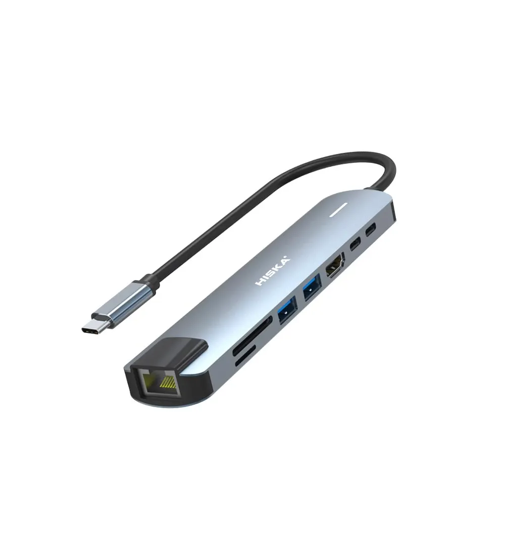 تصویر  هاب 8 پورت Type-C هیسکا مدل HR-51