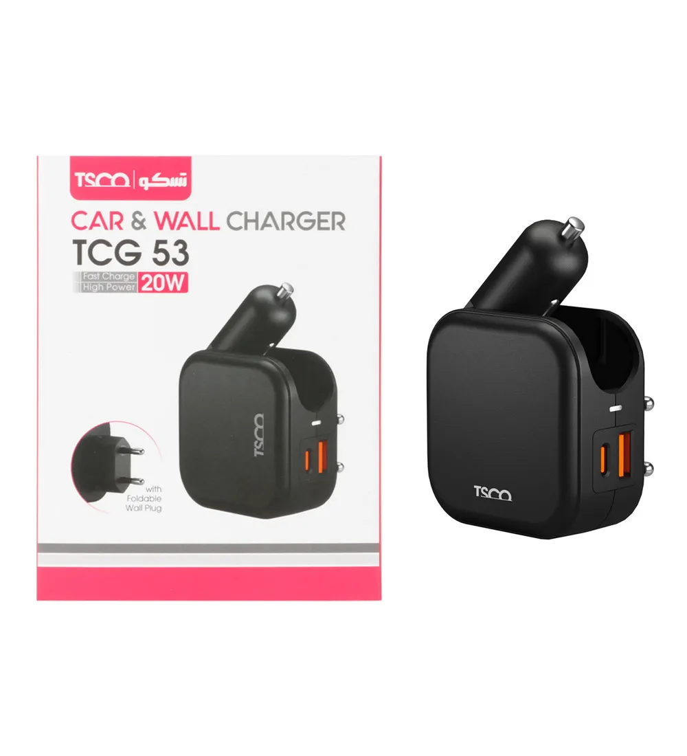 تصویر  شارژر فندکی تسکو مدل TCG 53 توان 20 وات