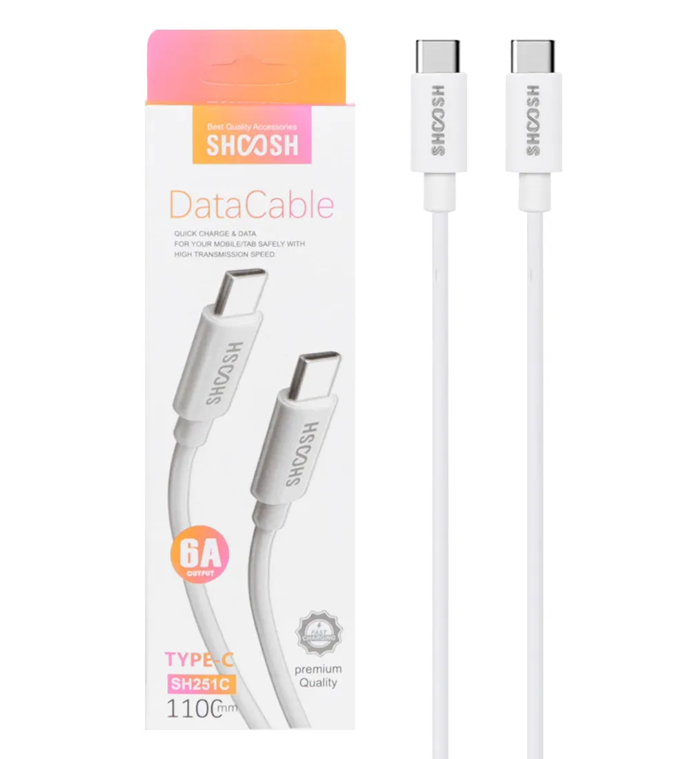تصویر  کابل شارژ 1.1 متری فست شارژ Type-C to Type-C شوش مدل SH251C
