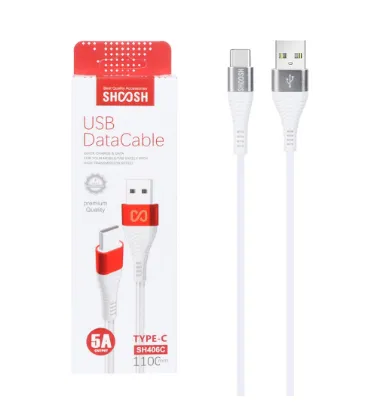 تصویر  کابل شارژ 1.1 متری فست شارژ Type-C شوش مدل SH406C
