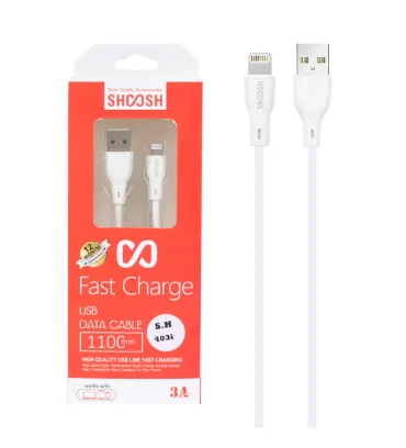 تصویر  کابل شارژ 1.1 متری فست شارژ آیفون شوش مدل SH403i