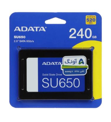 تصویر  هارد SSD اینترنال ای دیتا مدل SU650 ظرفیت 240 گیگابایت