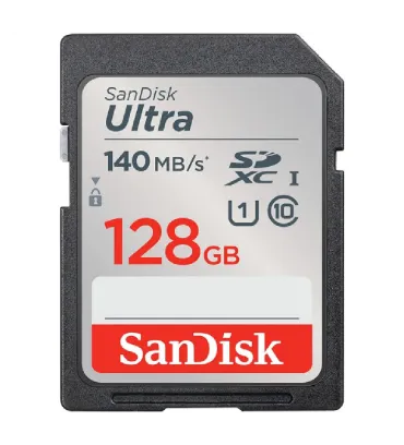 تصویر  کارت حافظه 128GB SDXC سن دیسک مدل Ultra SDXC UHS-I U1 140MB ( مخصوص دوربین عکاسی )