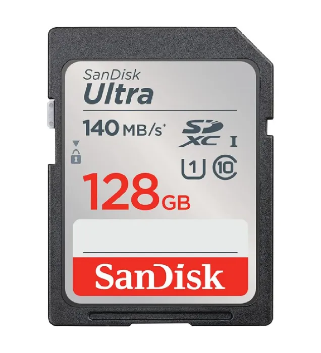 تصویر  کارت حافظه 128GB SDXC سن دیسک مدل Ultra SDXC UHS-I U1 140MB ( مخصوص دوربین عکاسی )