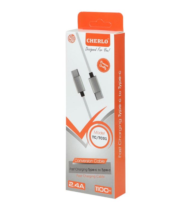 تصویر  کابل شارژ 1.1 متری شرلو Type-C به Type-C مدل TC-TC01