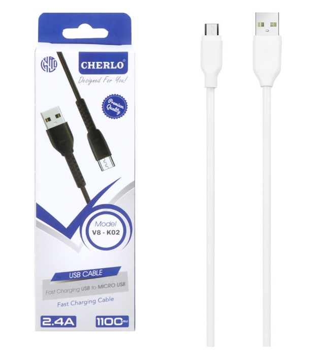 تصویر  کابل شارژ 1.1 متری فست اندروید شرلو مدل V8-K02