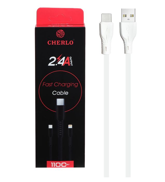تصویر  کابل شارژ 1.1 متری فست شرلو Type-C مدل CH-TC09