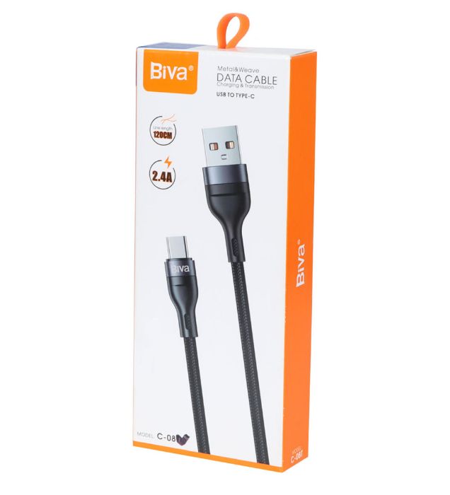 تصویر  کابل شارژ 1.2 متری فست اندروید بیوا مدل C-08V