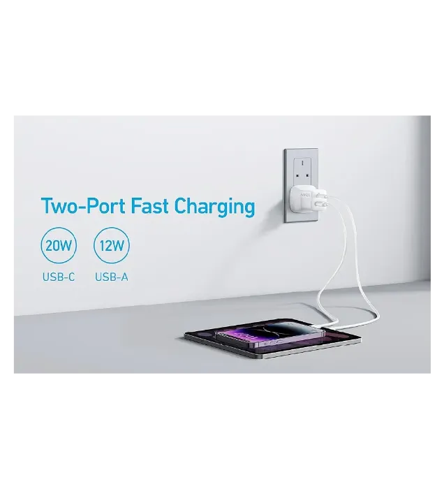 تصویر  شارژر دیواری انکر 33 وات مدل A2331 (دو پورت)