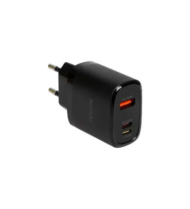تصویر  شارژر دیواری یسیدو 30 وات مدل YC52 با کابل شارژ آیفون (سه پورت)