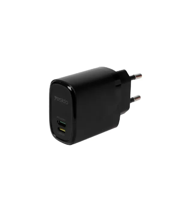 تصویر  شارژر دیواری یسیدو 20 وات مدل YC44 با کابل شارژ آیفون (دو پورت)