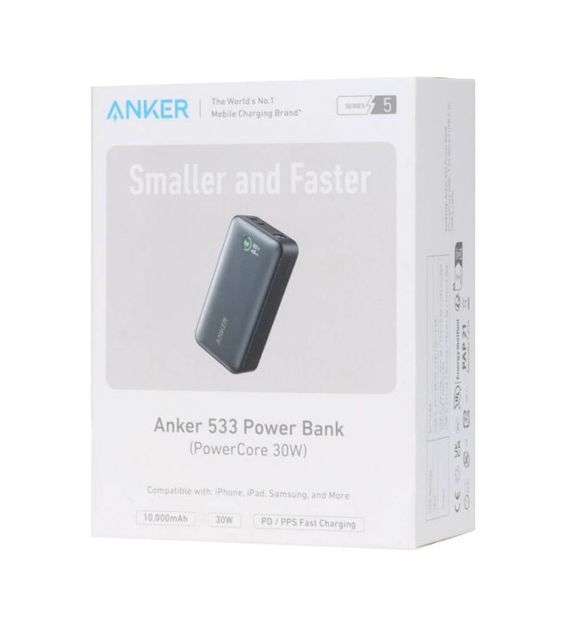 تصویر  پاوربانک انکر مدل A1256 30W ظرفیت 10000 میلی آمپر ساعت