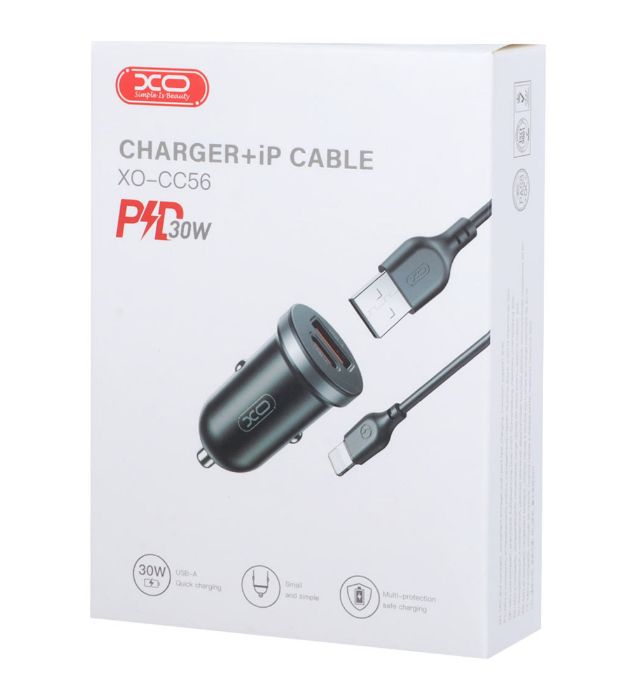 تصویر  شارژر فندکی ایکس او مدل CC56 توان 30 وات