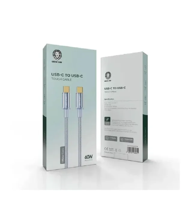 تصویر  کابل شارژ PD و فست تایپ سی به تایپ سی گرین لاین مدل GNTPTGH60CTC