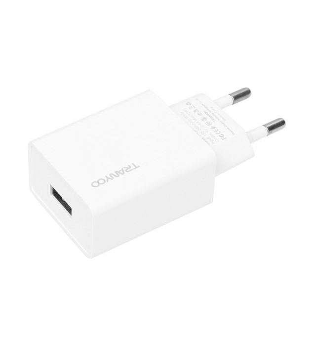 تصویر  شارژر دیواری ترانیو 12 وات مدل T-C01 با کابل شارژ اندروید
