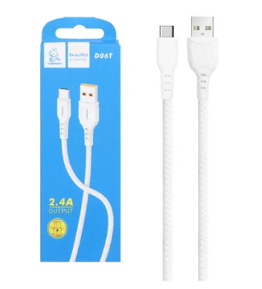 تصویر  کابل شارژ فست دنمن تایپ سی مدل D06T