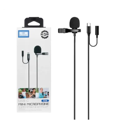 تصویر  میکروفن یقه‌ای ارلدام Type-C مدل E39