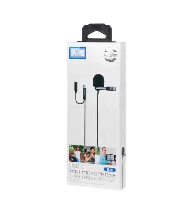 تصویر  میکروفن یقه‌ای ارلدام Type-C مدل E39