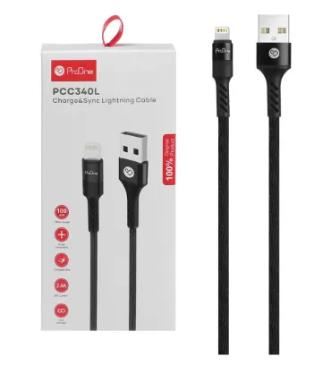 تصویر کابل شارژ USB به لایتنینگ پرووان مدل PCC340L طول 1 متر