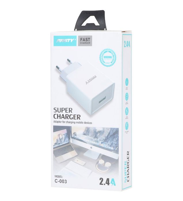 تصویر  شارژر دیواری انتسی 12 وات مدل C-003