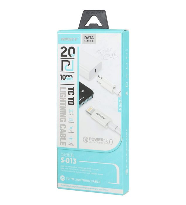 تصویر  کابل شارژ PD و فست تایپ سی به لایتنینگ انتسی مدل S-013