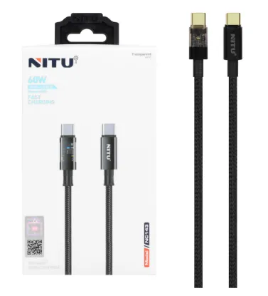 تصویر  کابل شارژ فست نیتو تایپ سی به تایپ سی مدل NC143