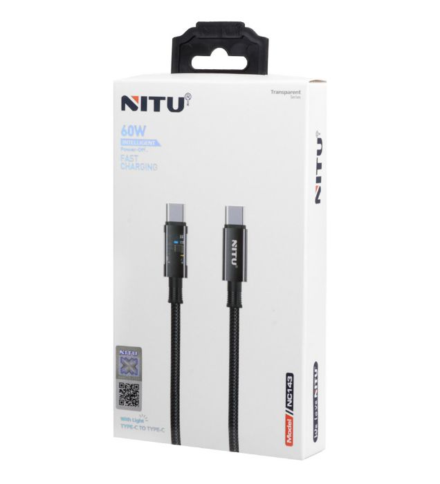 تصویر  کابل شارژ فست نیتو تایپ سی به تایپ سی مدل NC143