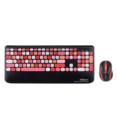 تصویر  کیبورد و ماوس بی سیم هترون مدل HKCW350