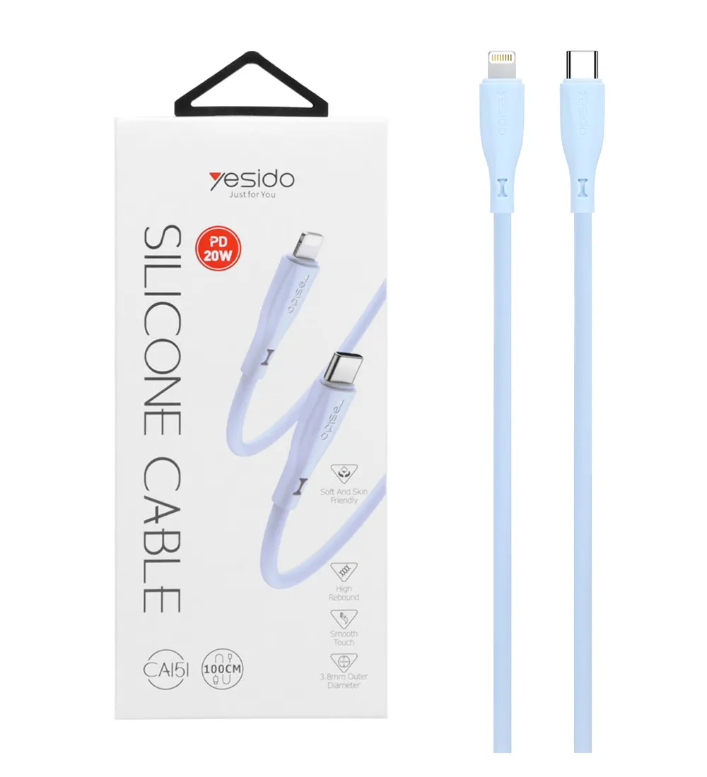 تصویر  کابل شارژ PD و فست یسیدو لایتنینگ به تایپ سی  مدل CA151