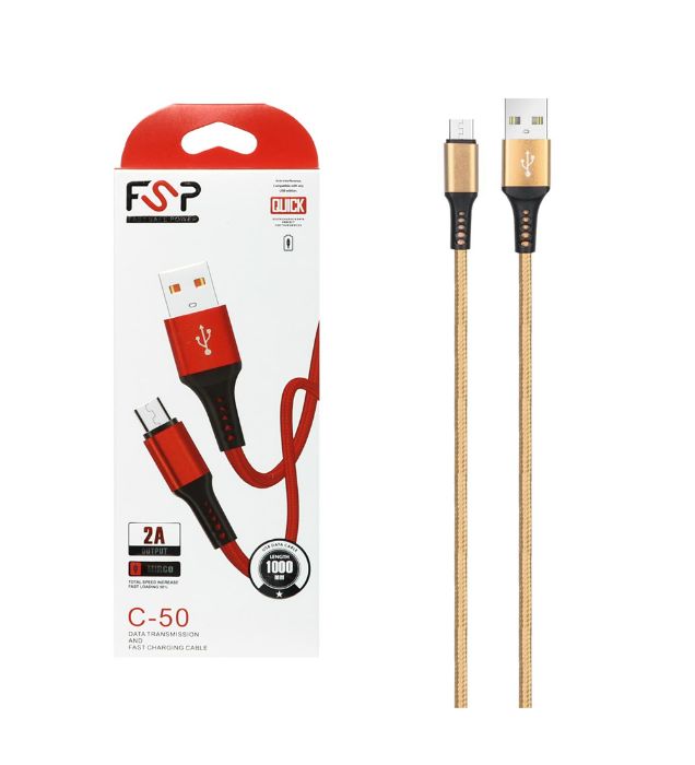 تصویر  کابل شارژ اندروید اف اس پی مدل C-50