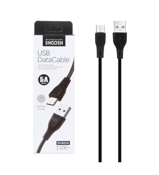 تصویر  کابل شارژ 1.1 متری فست شارژ اندروید شوش مدل SH403A تصویر  کابل شارژ 1.1 متری فست شارژ اندروید شوش مدل SH403A