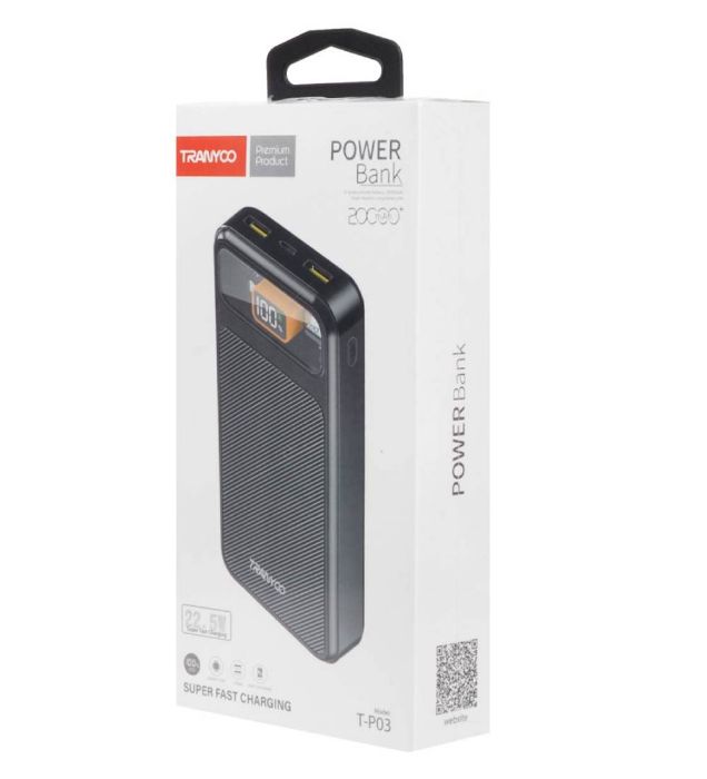 تصویر  پاوربانک ترانیو مدل T-P03 22.5W ظرفیت 20000 میلی آمپر ساعت