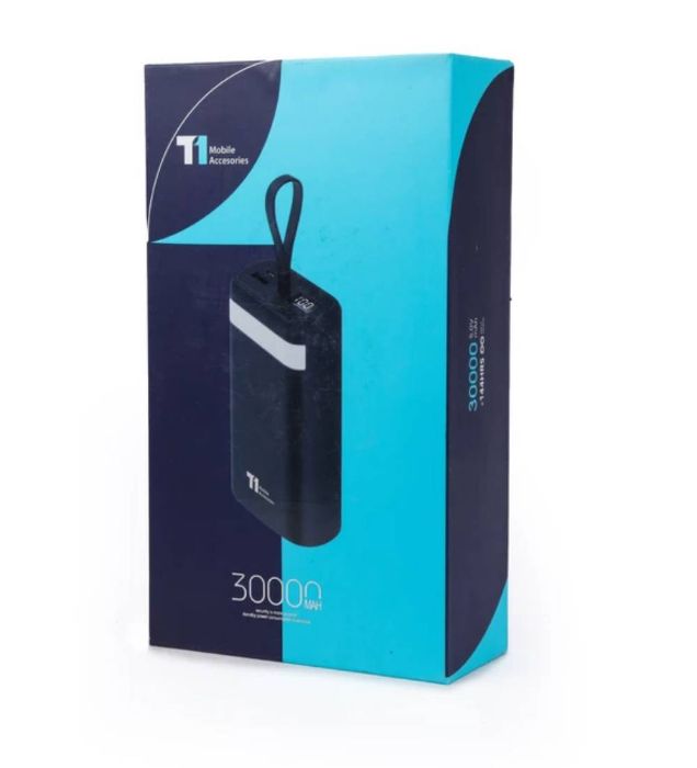تصویر  پاوربانک تی وان مدل T1.030 ظرفیت 30000 میلی آمپر ساعت