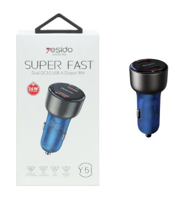 شارژر فندکی یسیدو مدل Y51 توان 36 وات