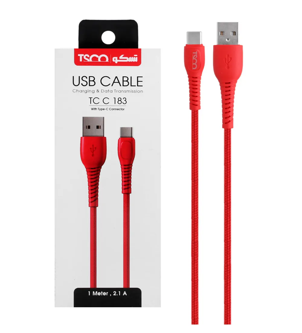 تصویر  کابل شارژ تسکو تایپ سی مدل TCC 183