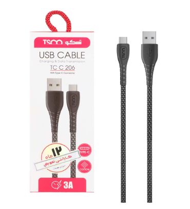 کابل شارژ فست تایپ سی تسکو مدل TCC 206