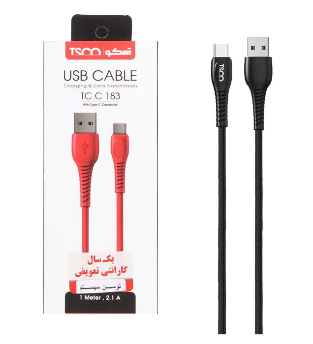تصویر  کابل شارژ تسکو تایپ سی مدل TCC 183