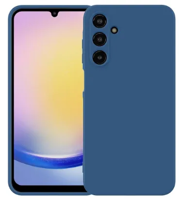 تصویر  قاب گوشی سامسونگ Galaxy A25 مدل سیلیکونی محافظ لنزدار آبی