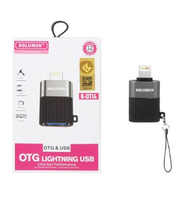 تصویر  تبدیل USB OTG Lightning کلومن مدل K-OT14