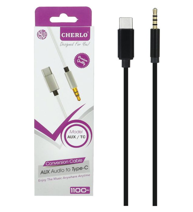 تصویر  کابل تبدیل AUX به Type-C شرلو