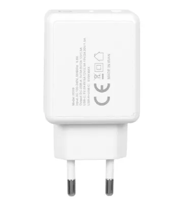 تصویر  شارژر دیواری تی وان 30 وات مدل HD06